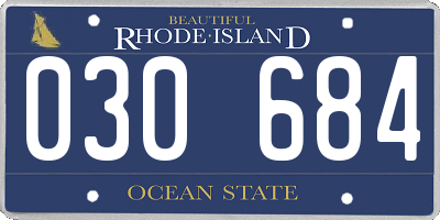 RI license plate 030684
