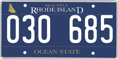 RI license plate 030685