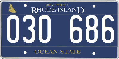 RI license plate 030686