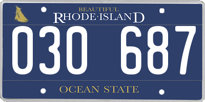 RI license plate 030687