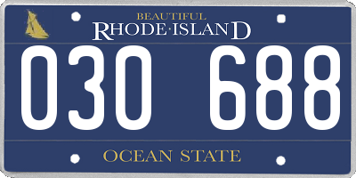 RI license plate 030688