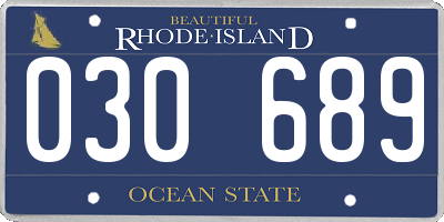 RI license plate 030689