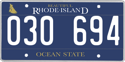 RI license plate 030694