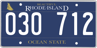 RI license plate 030712