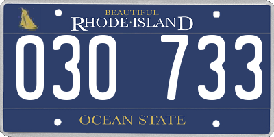 RI license plate 030733