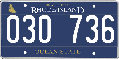 RI license plate 030736