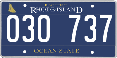 RI license plate 030737