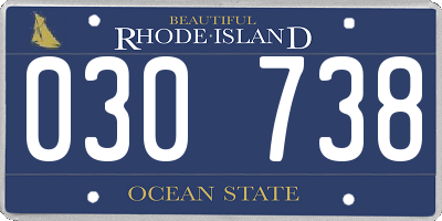 RI license plate 030738
