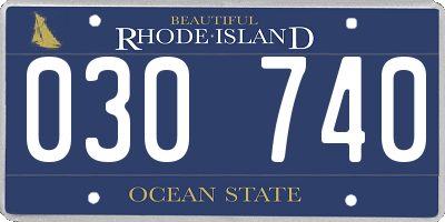 RI license plate 030740