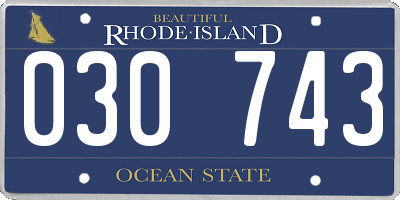 RI license plate 030743