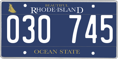 RI license plate 030745