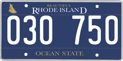 RI license plate 030750