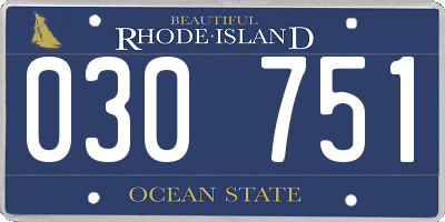 RI license plate 030751