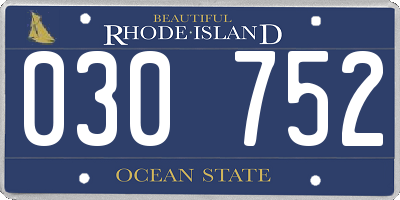 RI license plate 030752