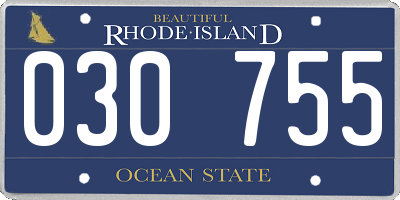 RI license plate 030755