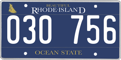 RI license plate 030756