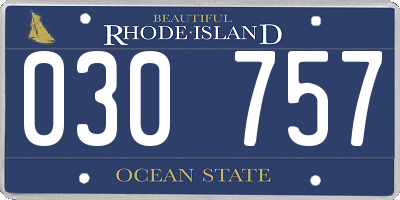 RI license plate 030757