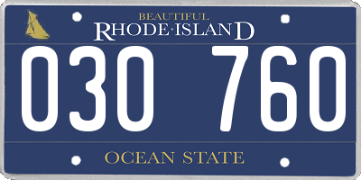 RI license plate 030760