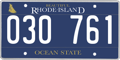 RI license plate 030761