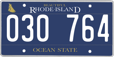 RI license plate 030764
