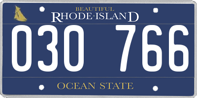 RI license plate 030766