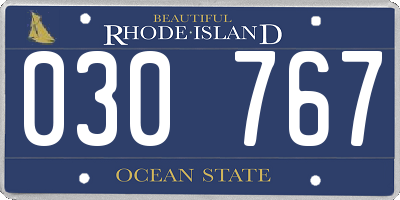 RI license plate 030767