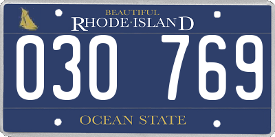 RI license plate 030769