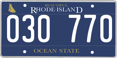 RI license plate 030770