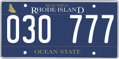 RI license plate 030777