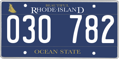 RI license plate 030782