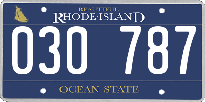 RI license plate 030787