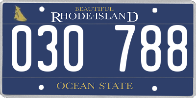 RI license plate 030788