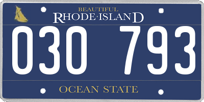 RI license plate 030793