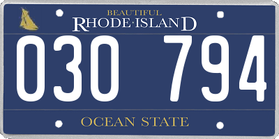 RI license plate 030794