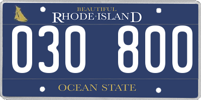 RI license plate 030800