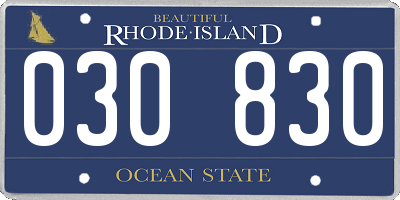 RI license plate 030830