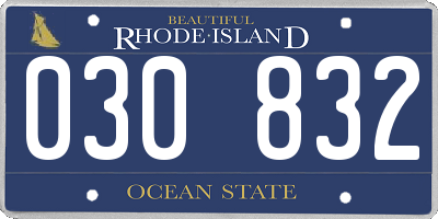 RI license plate 030832