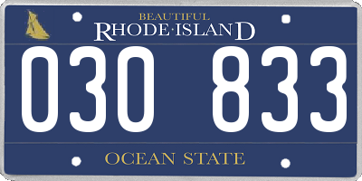 RI license plate 030833