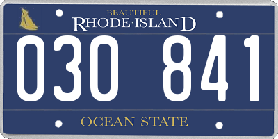 RI license plate 030841