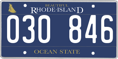 RI license plate 030846