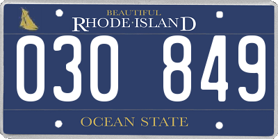 RI license plate 030849