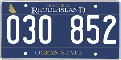 RI license plate 030852
