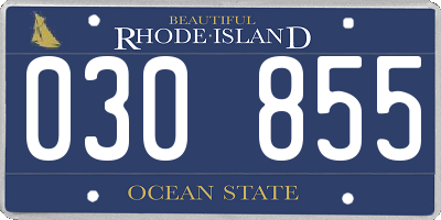 RI license plate 030855