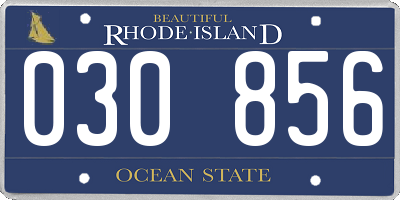 RI license plate 030856