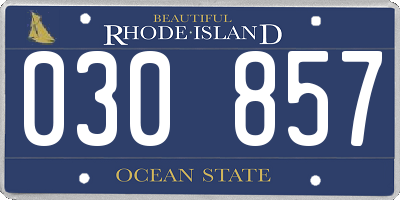 RI license plate 030857