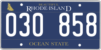 RI license plate 030858
