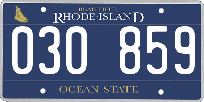 RI license plate 030859