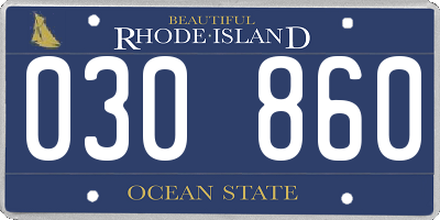 RI license plate 030860