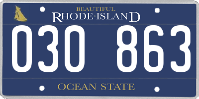 RI license plate 030863