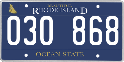 RI license plate 030868